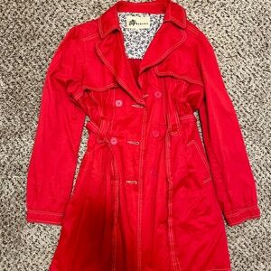 Sashimi red trench coat